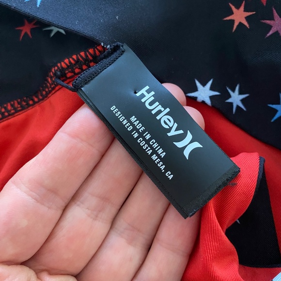 Hurley Cosmic Star Swim Bikini High Waist Bottom Racerback Top Size L - Picture 4 of 8